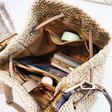 Straw Woven Small Bag Women's Messenger Bucket Bag