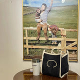 Denim Canvas Bucket Bag Women's Shoulder Handbag