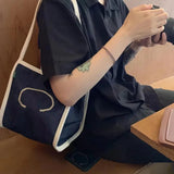 Denim Canvas Bucket Bag Women's Shoulder Handbag