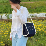 Denim Canvas Bucket Bag Women's Shoulder Handbag