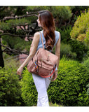 Classic Leather Backpack for Women School Student Travel Bag