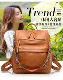 Classic Leather Backpack for Women School Student Travel Bag