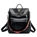 Classic Leather Backpack for Women School Student Travel Bag