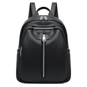 Retro PU Leather Women's Backpack with Large Capacity