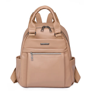Soft Leather Women's Backpack - Waterproof Travel Bag