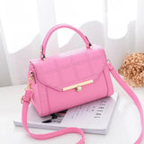 Women's Square Mini Shoulder Messenger Bag PU Leather Solid Color