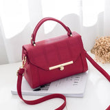 Women's Square Mini Shoulder Messenger Bag PU Leather Solid Color