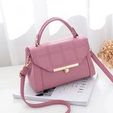 Women's Square Mini Shoulder Messenger Bag PU Leather Solid Color