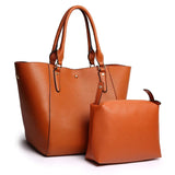 Women's PU Leather Shoulder Bag Retro Large Capacity Handbag