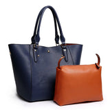 Women's PU Leather Shoulder Bag Retro Large Capacity Handbag