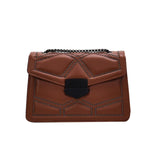 Women's PU Leather Chain Shoulder Bag Casual Messenger Small Square Bag