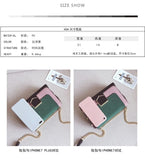 Women's PU Leather Chain Messenger Bag Small Square Shoulder Bag