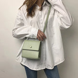 Women's PU Leather Shoulder Bag Mini Messenger Wild Small Square Bag