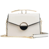 Women's Small Square Bag PU Leather Cross-body Chain Shoulder Bag