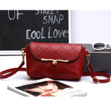 Women's PU Leather Embroidered Shoulder Bag Diamond Lock
