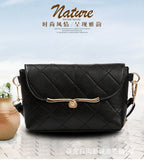 Women's PU Leather Embroidered Shoulder Bag Diamond Lock