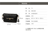 Women's PU Leather Embroidered Shoulder Bag Diamond Lock
