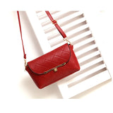 Women's PU Leather Embroidered Shoulder Bag Diamond Lock