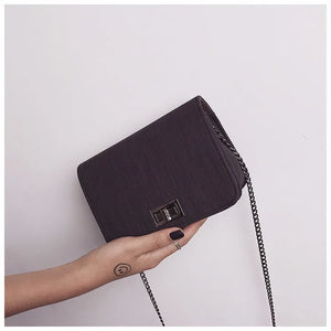 Women's Shoulder Bag PU Leather Turn Lock Chain Messenger Bag