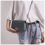 Women's Shoulder Bag PU Leather Turn Lock Chain Messenger Bag
