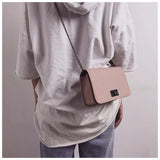 Women's Shoulder Bag PU Leather Turn Lock Chain Messenger Bag