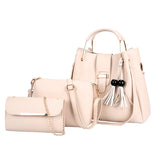 Women's PU Leather Shoulder Bag Set Large Capacity Bucket Bag