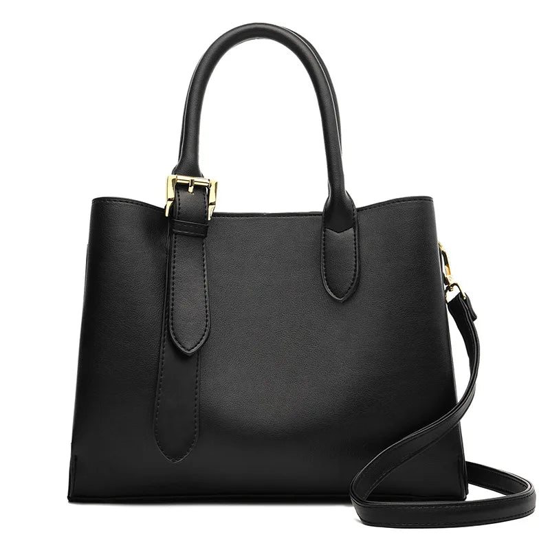 Women's PU Leather Messenger Bag for Middle-Aged Mothers