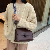 Women's PU Leather Messenger Bag Chain Shoulder Small Square Bag