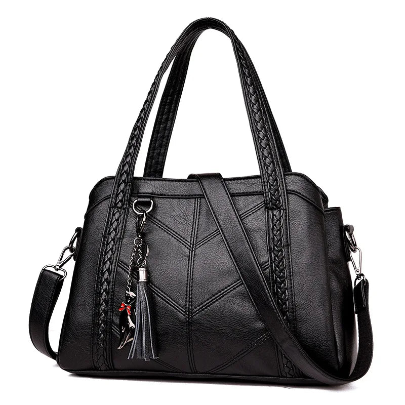 Women's PU Leather Mother Bag Large Capacity Shoulder Messenger Bag