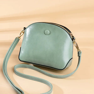 Women's PU Leather Shoulder Bag Retro Mini Shell Messenger Bag