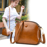 Women's PU Leather Shoulder Bag Retro Mini Shell Messenger Bag