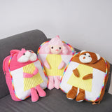 3D Cartoon Plush Kids Backpack Animal Schoolbag for Boys and Girls