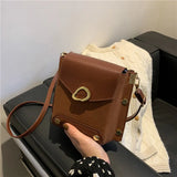 Mini PU Shoulder Bags Rivet Waterproof Crossbody Phone Bag