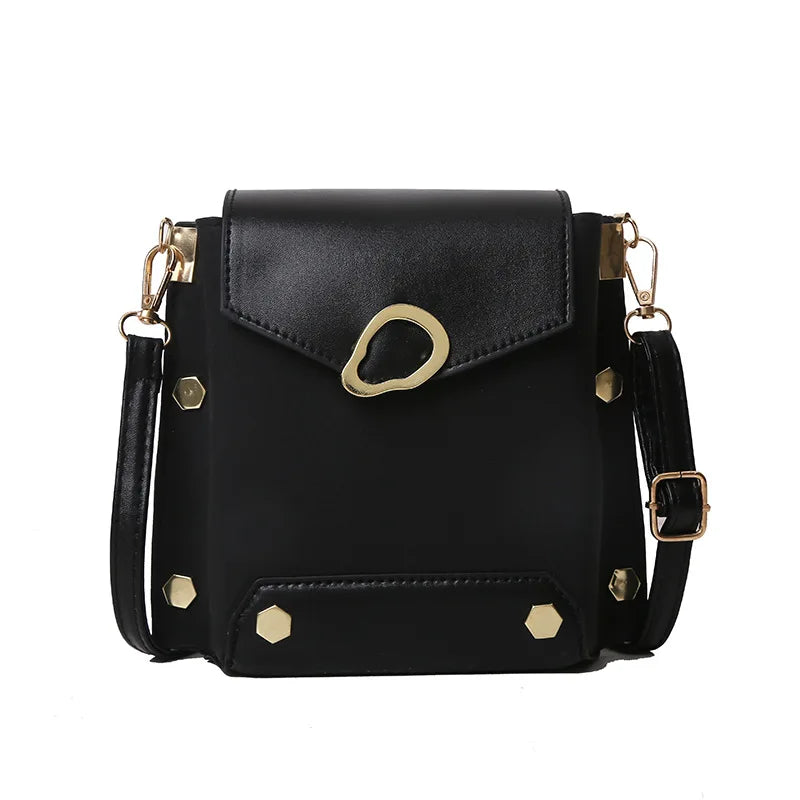Mini PU Shoulder Bags Rivet Waterproof Crossbody Phone Bag