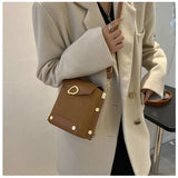 Mini PU Shoulder Bags Rivet Waterproof Crossbody Phone Bag