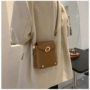 Mini PU Shoulder Bags Rivet Waterproof Crossbody Phone Bag