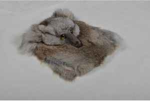 Mini Rabbit Fur Flap Bag with Fox Head - Korea