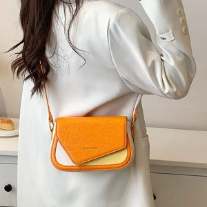 Cartoon Embossed Flap Shoulder Bag Retro Crossbody Bag