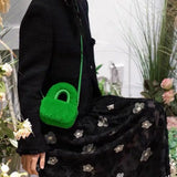 Jurchen Wool Messenger Bag, Casual Handbag, Earphone Bag