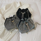 Women's Diamond Bucket Mini Bag Ins Chain Messenger Bag