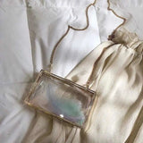 Acrylic Women's Messenger Bag with Chain Strap