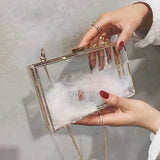 Acrylic Women's Messenger Bag with Chain Strap