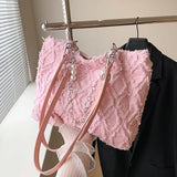 Canvas Tote Bag Commuter Shoulder Bag Large Capacity Denim Women's Bag