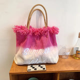 Women's Large Woven Shoulder Bag