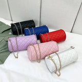 Embroidered Rhombus Shoulder Bag Chain Messenger Handbag