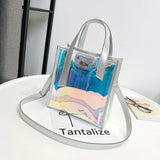 Transparent Laser Tote Bag for Women, Single Shoulder Mother Bag