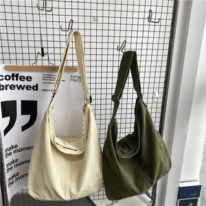 Canvas Saddle Bag Women's Armpit Bags Thick Cotton Cloth Crossbody Bag