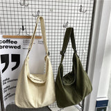 Canvas Saddle Bag Women's Armpit Bags Thick Cotton Cloth Crossbody Bag