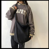 Canvas Saddle Bag Women's Armpit Bags Thick Cotton Cloth Crossbody Bag