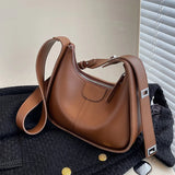 Women's PU Leather Crossbody Bag Clutch Brown